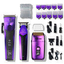 Cortadora de pelo eléctrica profesional KULILANG R77F con cabezal de aceite degradado, color morado, cuchilla FADE chapada en titanio, 7200 rpm, para peluquería