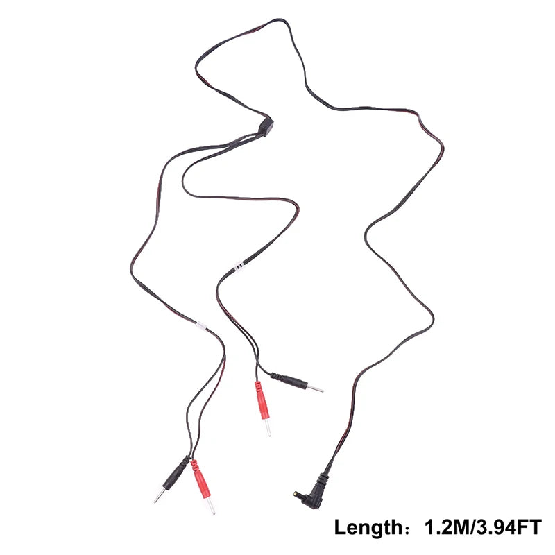 2/4Button 2/4pin Electrotherapy Electrode Lead Electric Shock Wires Cable For Massager Connection Cable Massage And Relaxation