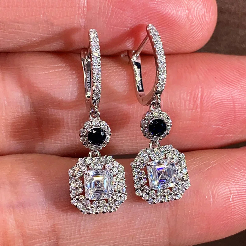 2024 New Bride Engagement Wedding Jewelry Elegant Shiny Mosan Diamond Beautiful Gift Milan Girl Fashion Pendant Earrings