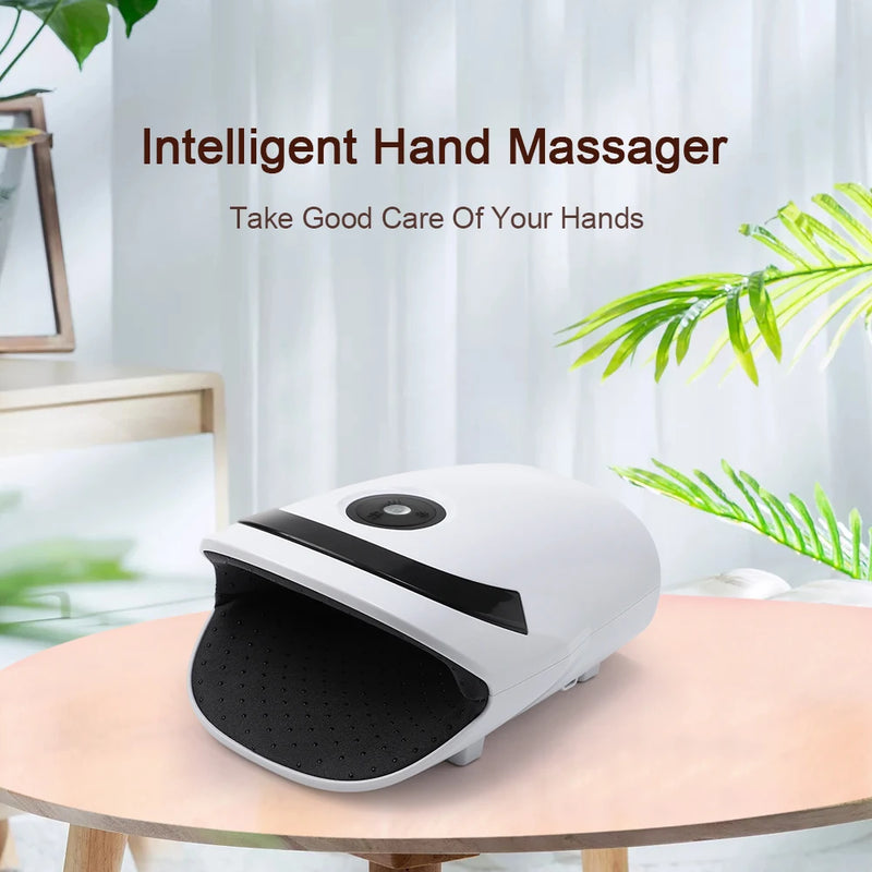 Smart Air Pressure Hand Massager, Hot Compress, Palm Acupoint, Compression Vibration, Heated Massage, Wrist, Finger Spa