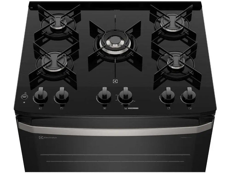 5-Bocas Electrolux Stove Black Glass Table VaporBake FE5GP - Bivolt