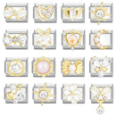 3D Charm Bracelet Rabbit Sun Flower Moont Italian Charm Links Fit 9mm Bracelet Stainless Steel Jewelry DIY Making Birthday Gift