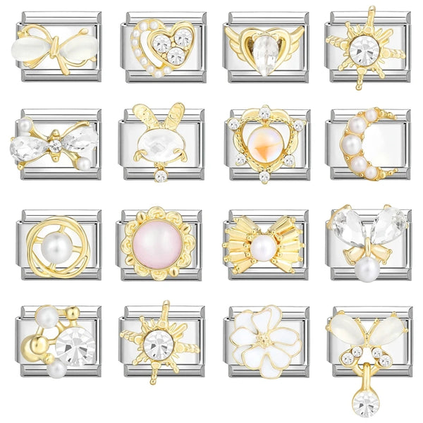 3D Charm Bracelet Rabbit Sun Flower Moont Italian Charm Links Fit 9mm Bracelet Stainless Steel Jewelry DIY Making Birthday Gift