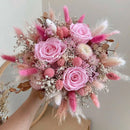 Natural Baby'sBreath Eternal Rose Wedding Bridal Bouquet Bridal Bridesmaid Hand Flowers Wedding Engagement Valentines Day Decor