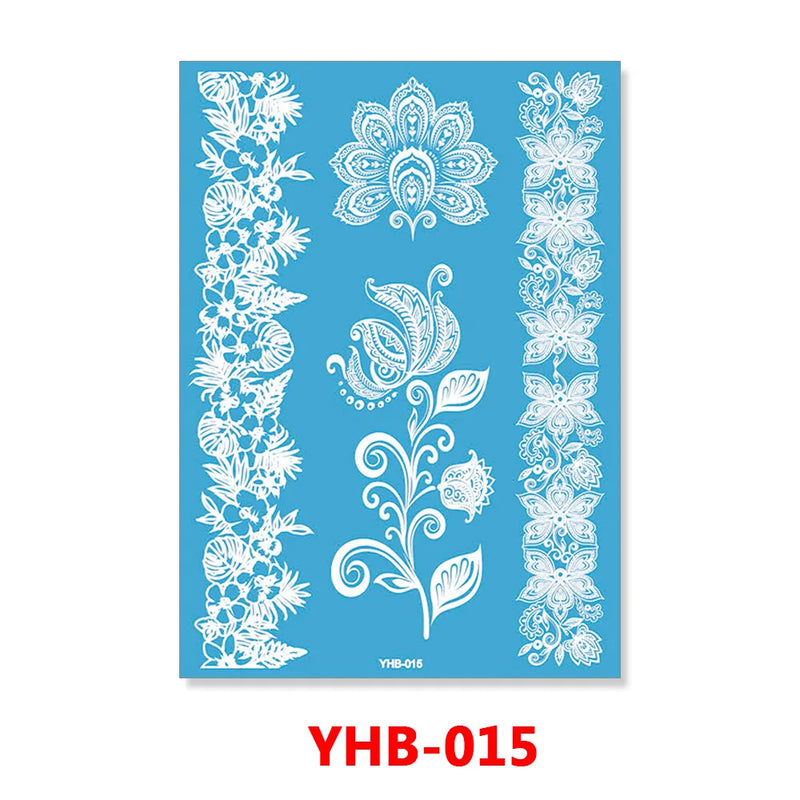 1PC Hanna Lace Tattoo Sticker White Silk Printing Waterproof Disposable Tattoo for Arm Sexy Bracelet