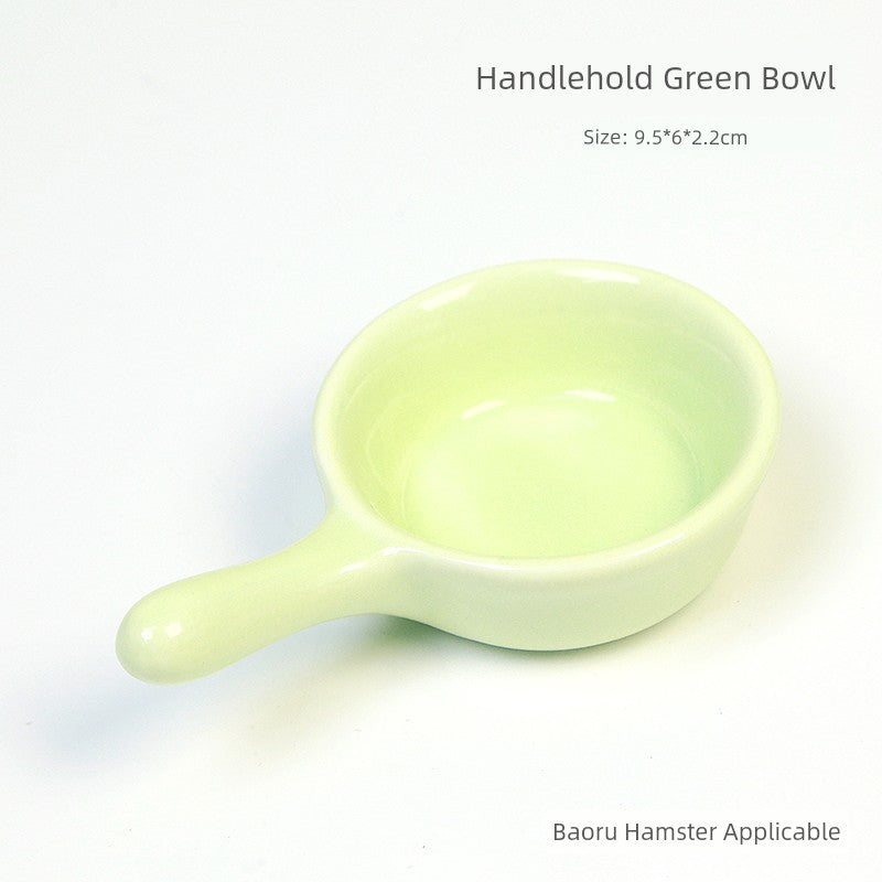 Little Hamster Food Basin Ceramic Rice Bowl Flower and Mouse Djungarian Hamster Special Daily Necessities Cage Toy Set Food Bowl