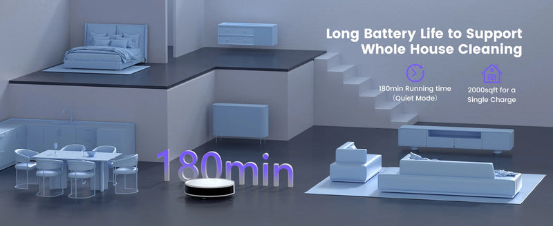 OKP K5P Robot Vacuum Cleaner, 5000Pa, 180 Mins, WiFi/App, Slim Design, Self-Charging, Perfect for Hard Floors, Pet Hair, Carpets