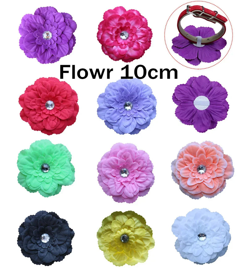 Bulk Flower-Collar Dog Accessories Dog Bow Tie Pet Dog Collar Accessories  Flower For Dog Collar Dog Flower Collar Accessory