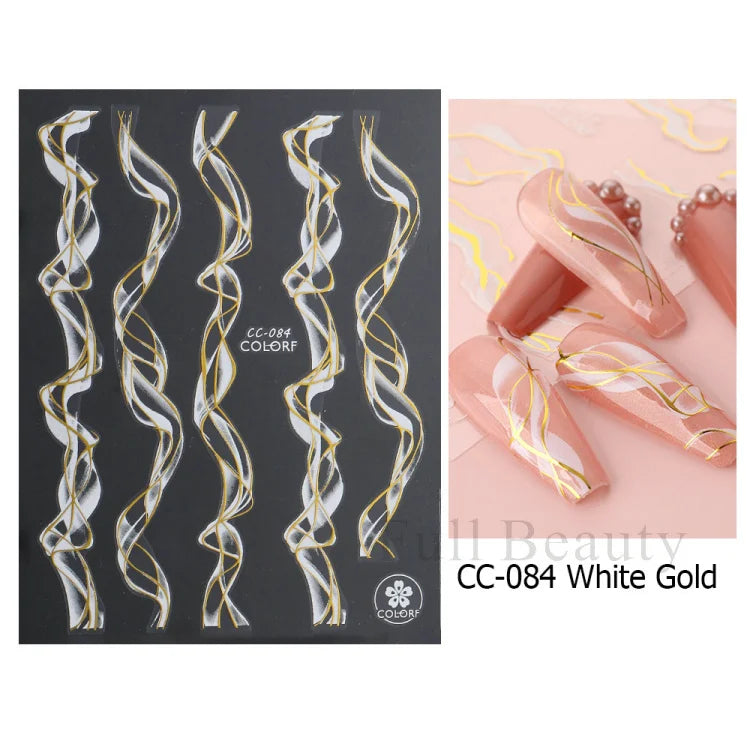 Shiny Maple Geometry Autumn Nail Art Stickers Laser Sector Fall Leaves Decals Cute Squirrel Slider Manicure Decorations CHCJ-076