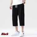 Summer New Casual Short Pants Mens Cotton and Linen Loose Pants  Trend Nine-point Straight Trousers M-5XL