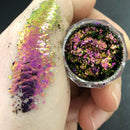 1Jar Aurora Chameleon Snowflake Ultra-Thin Iridescent Nail Sequins Holographic Opal EyeShadow Ice Glitter Nail Chameleon Flakes
