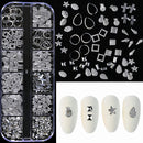 1000Pcs Gold Star Moon Glitter Nail Charms Metal Tips Slice Rivet DIY 3D FlatBack Nail Art Decorations Nails Jewelry Accessories