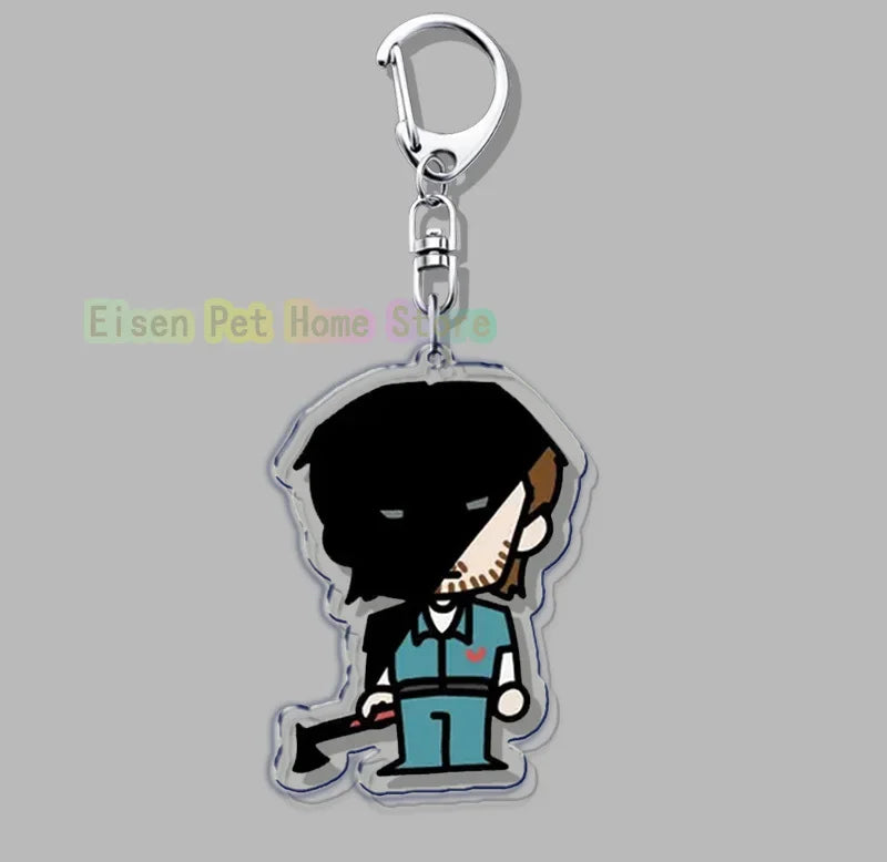 Hot Horror Game Chibis Keychains for Accessories Bag Cute Jimmy Curly Anya Sallyface Keyrings Jewelry Friends Gamer Gaming Gifts