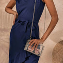 Women's Transparent Acrylic Banquet Bag Square Large Capacity Women's Wallet Sparkling Wedding Party Crossbody Bag