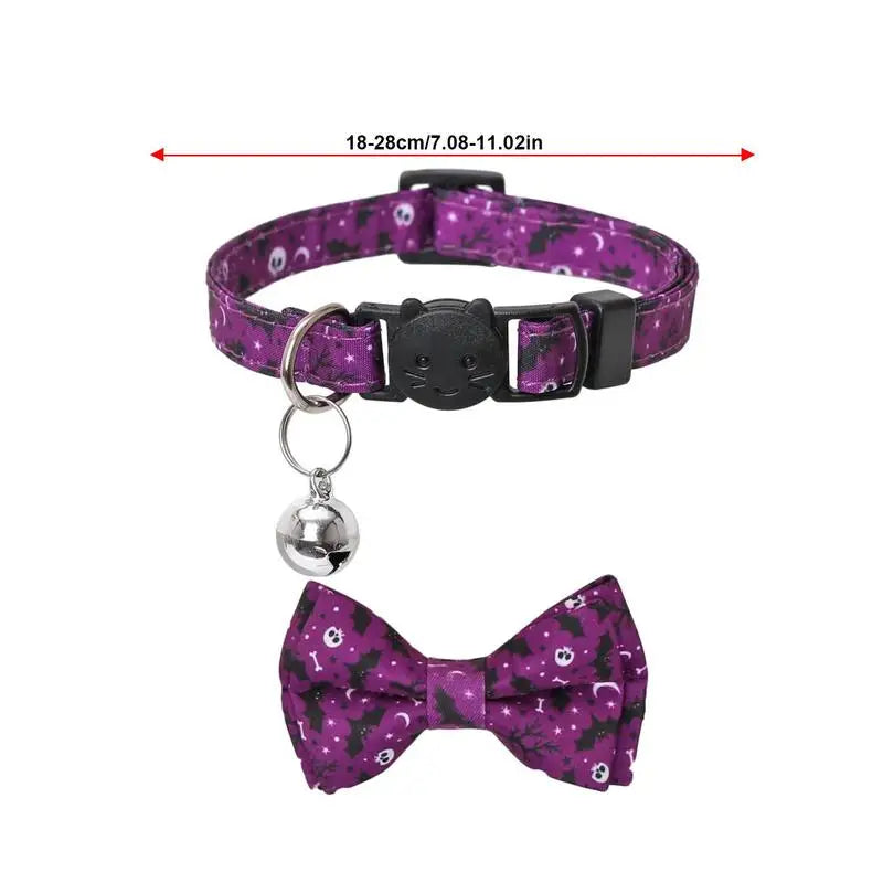 Dog Collar With Bowtie Halloween Removeable Bow Tie With Ringing Bell Dogs Cats Costumes Accessories For Traveling Photography