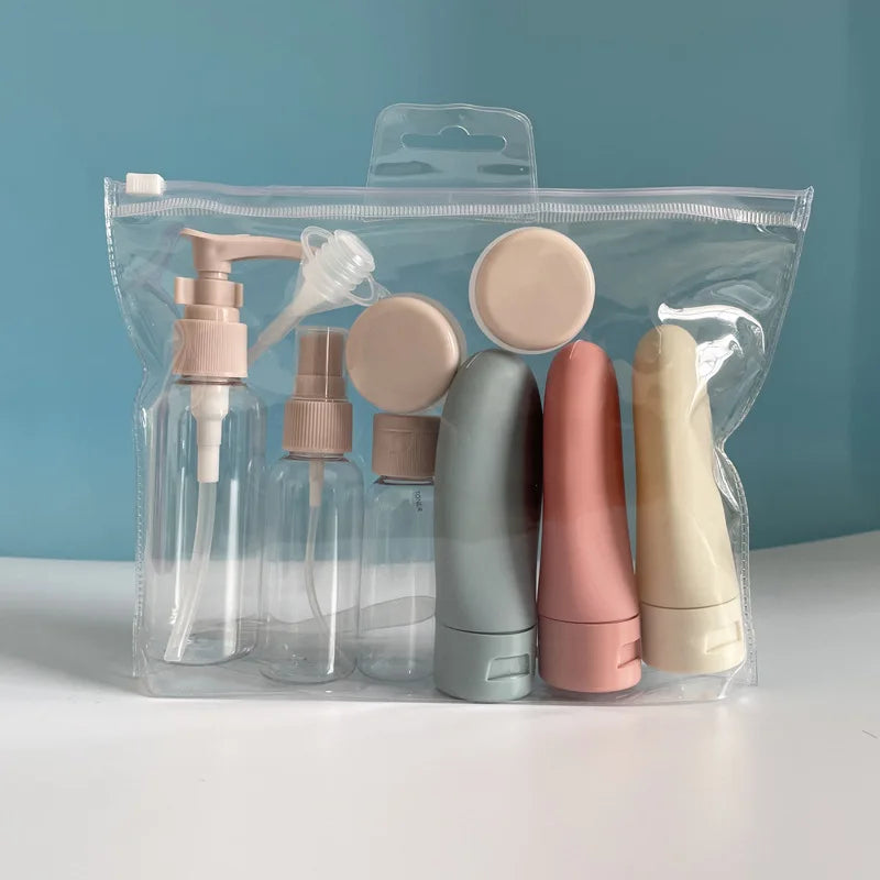 Travel Refillable Bottle Set Spray Lotion Shampoo Shower Gel Tube Bottling Cosmetic Empty Liquid Container Portable Tool