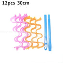 12pcs Heatless Hair Curlers Magic Wave Formers Spiral Hair Rollers Wavy Curlers Women Hairstyle Roller Hair Styling Tools