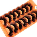 New 7 Pairs 20-25mm 8D fake Lashes Bulk Faux with Custom Wispy Natural Mink Eyelash Wholesales makeup Fluffy False Eyelashes