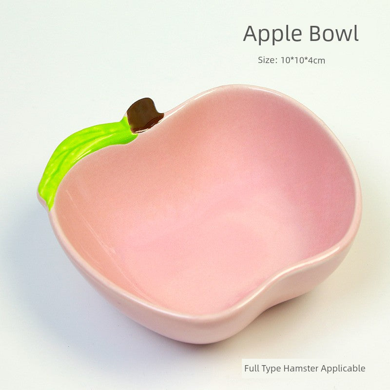 Little Hamster Food Basin Ceramic Rice Bowl Flower and Mouse Djungarian Hamster Special Daily Necessities Cage Toy Set Food Bowl