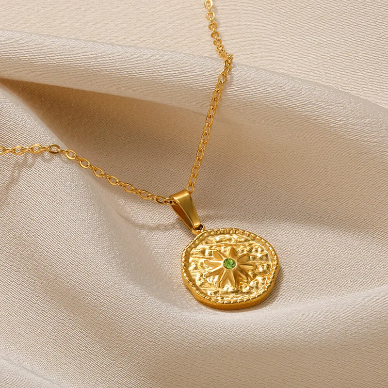 Love Heart Stainless Steel Necklace for Woman Gold Color Zircon Fashion Pendant Chain Jewelry collares para mujer