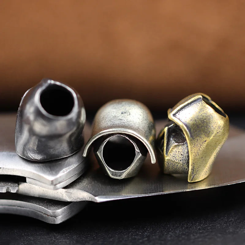 Biochemical Soldier Helmet Brass Knife Beads EDC DIY Paracord Woven Lanyard Keychain Pendants Accessories Outdoor Tools Supplies