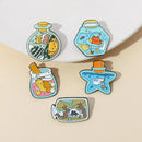 Cat's Wishing Bottle Enamel Pins Custom Kitten Dream Life Brooches Lapel Badges Cartoon Cute Animal Gift for Kids Friends