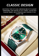 BINBOND New Authentic Youth Men's Quartz Watchwith Fashion Leather Strap Waterproof Luminous Calendar Luxury Business Men Watch