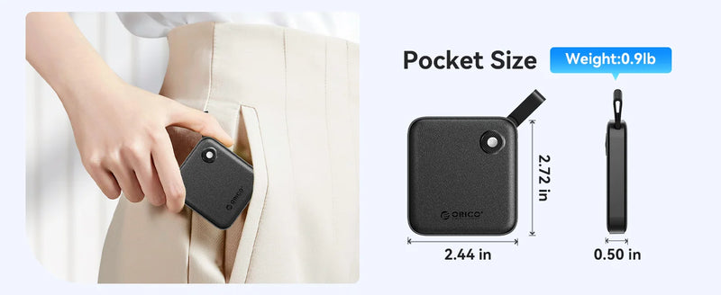 ORICO Portable External Solid State Drive External Hard Drive USB 3.2 Gen2 SSD for iPhone 15/Pro Windows Mac Lightweight