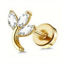 Drperfect 1 PC Earrings Stylish Safe Internally Threaded CZ Jewelry for Women and Men - Moon Heart-Shaped Bee Butterfly Designs