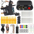 Beginner Complete Tattoo Kit Machine Gun Set with Mini Power Supply Grips Body Art Tools Set Permanent Makeup Tattoo set