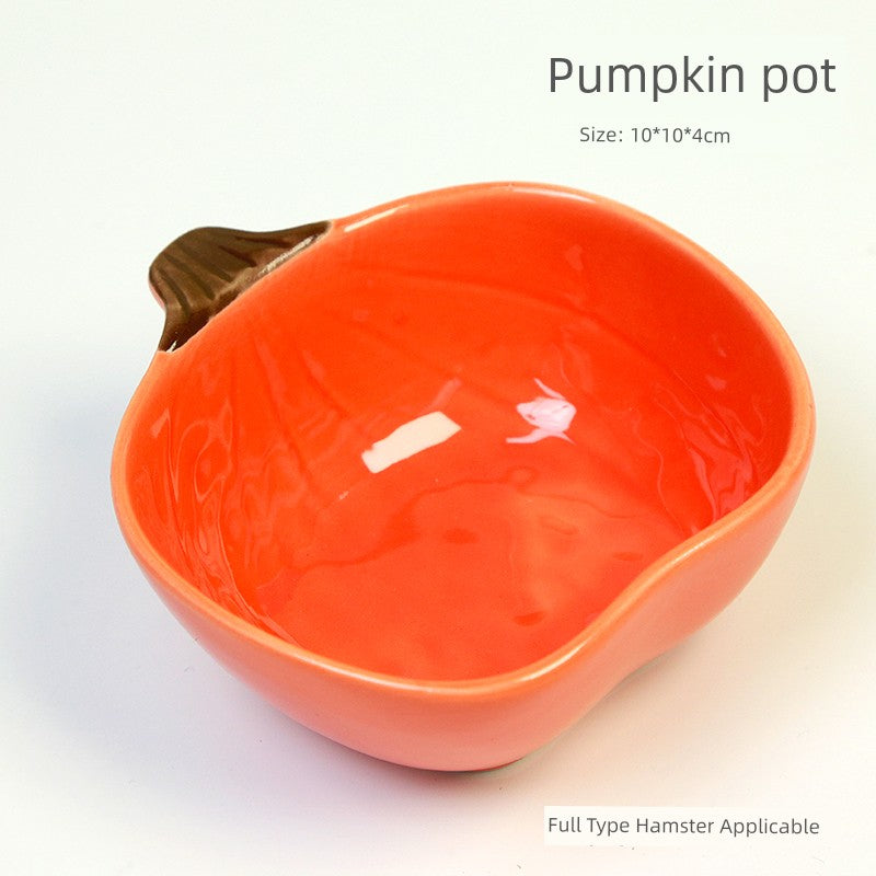 Little Hamster Food Basin Ceramic Rice Bowl Flower and Mouse Djungarian Hamster Special Daily Necessities Cage Toy Set Food Bowl