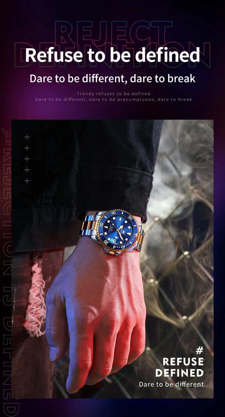 OLEVS Men Automatic Watch Luxury Diving Watch Waterproof Luminous Stainless steel Business Mechanical Watch for Men reloj hombre