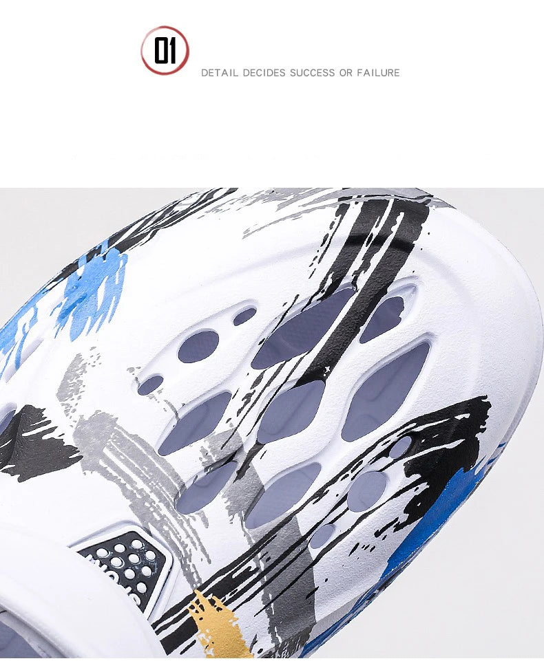 Summer Men Sandals Light EVA Men's Casual Shoes Hole Shoes Clogs Lovers Home Garden Outdoor Male Beach Flat Slippers Big Size 49