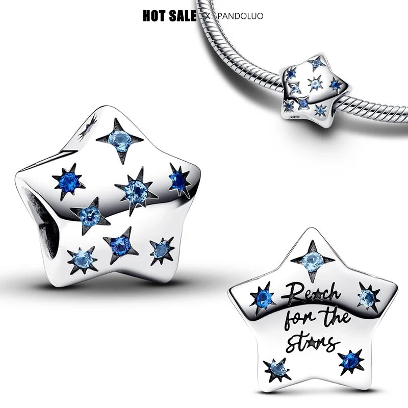 2024 New in Sun Moon Stars Shape Pendant Charm Beads Fits Bracelets Bangle Necklace Women Luxury DIY Jewelry Party Festival Gift