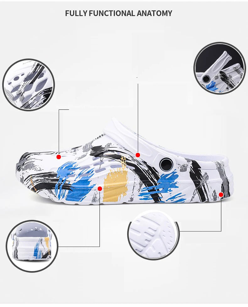 Summer Men Sandals Light EVA Men's Casual Shoes Hole Shoes Clogs Lovers Home Garden Outdoor Male Beach Flat Slippers Big Size 49