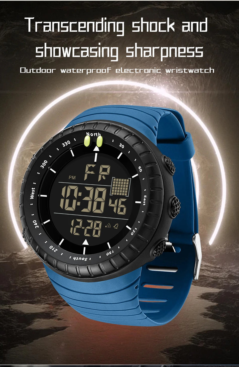 SANDA Men's Electronic Watch Outdoor Sports LED Analog Digital Alarm Clock Chronograph Multifunction Waterproof Men's Wristwatch