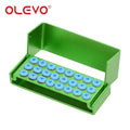 OLEVO Aluminum Dental Burs Holder Sterilizer Case Drills Block for High/Low Speed Bur Organizer Box With Silicone Autoclavable