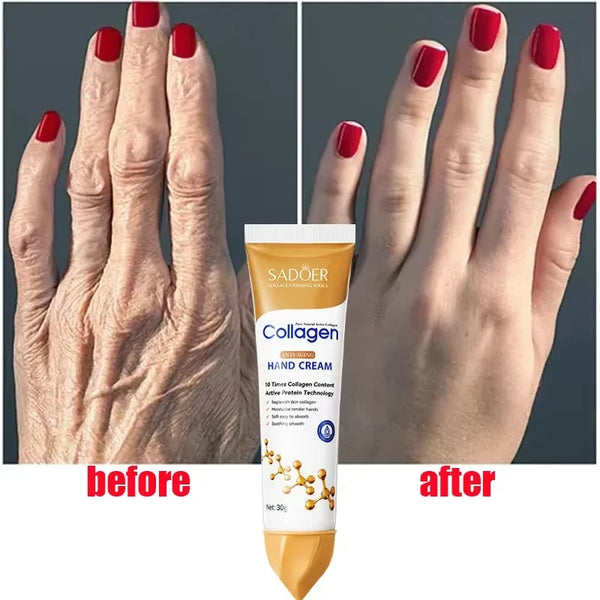 Collagen Anti-wrinkle Hand Cream Anti-drying Cracked Whitening Moisturizer Fade Fine Line Soft Smooth Repair Hand Foot Skin Care