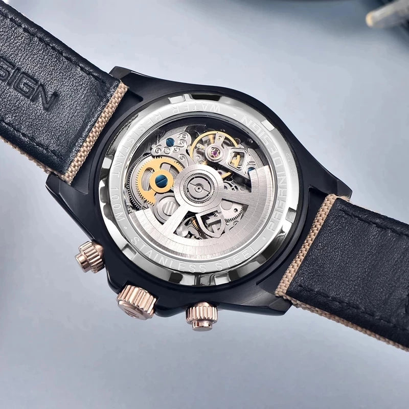 PAGANI DESIGN 40MM Rainbow Bezel Chronograph Sapphire Luxury Automatic Mechanical Watches Men's Stainless Steel Waterproof Clock