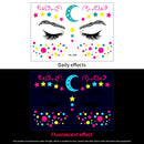 1Pc UV Neon Butterfly Flower Face Tattoo Stickers 14*15cm Waterproof Fluorescent Body Sticker for Club Party Makeup Face Sticker