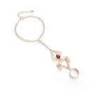 Exaggerated Living Mouth Zinc Alloy Ring Bracelet for Women Spider Scorpion Gothic Retro Personalized Party Accessories