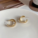 2023 New Fashion Lavender Purple Earrings for Woman Metal Golden Twisted Art Line Purple Stud Earrings Gift Jewelry Wholesale