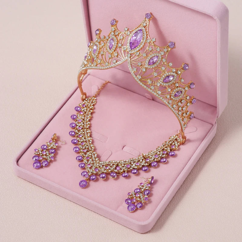 Bride Crown 3-piece Set of Artificial Crystal Sweet Birthday