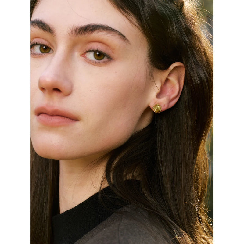 Yhpup 316L Stainless Steel Small Flower Daily Stud Earrings for Women Waterproof Metal Versatile Attractive Jewelry Gift