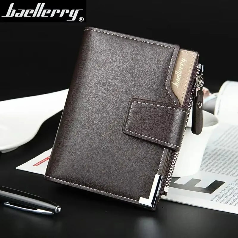 Men Casual Short Wallet Fashion Buckle Multi Functional Zipper Wallet Coin Purse Multi Card Business Wallets for Men 2023