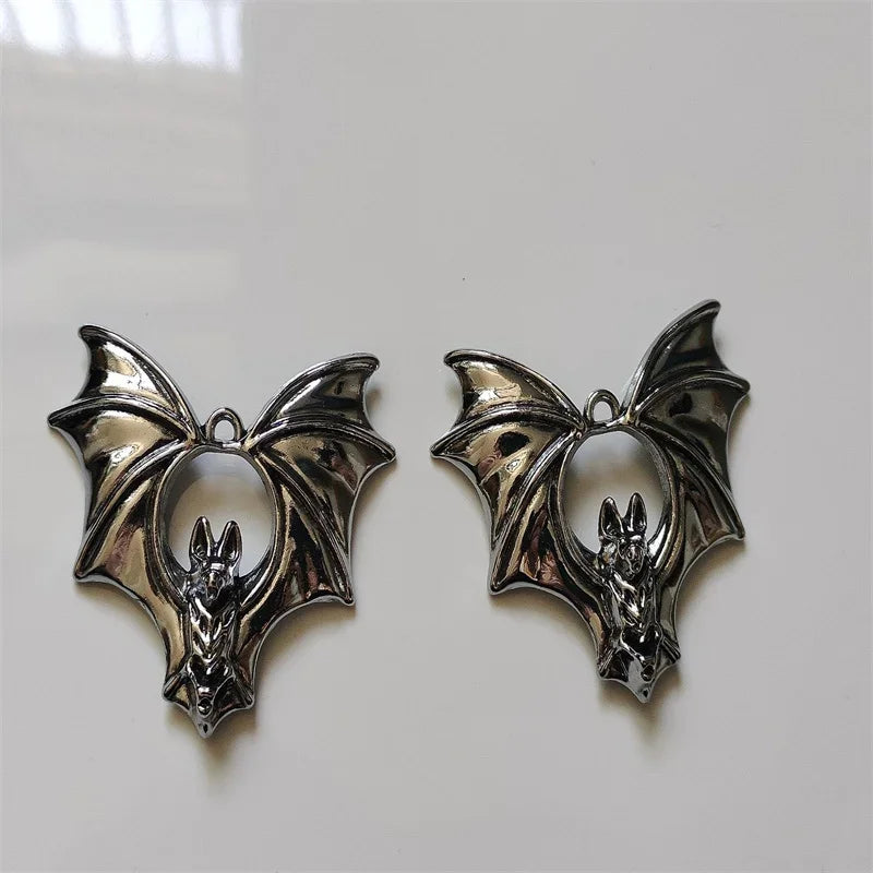 2pcs 43*48 Gothic 2023 New Design Zinc Alloy Bat Pendants Punk Biker Animal Jewelry Accessories DIY Handmade Jewelry Making