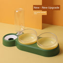 Cat Bowl Glass Cat Food Holder Double Bowl Dog Bowl Pet Bowl Cat Food Bowl Water Bowl Cat Supplies Protection Cervical Spine Anti-Tumble