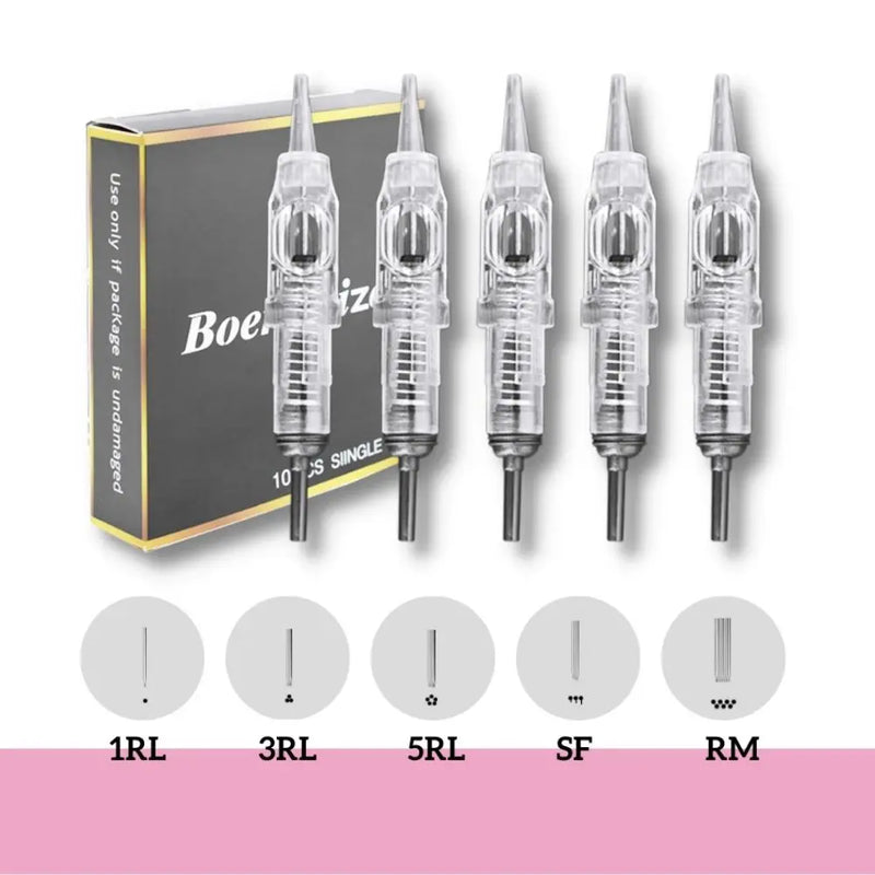 Tattoo Needles 1RL 100piece  Cartridge Needles  Disposable Sterilized Tattoo Permanent Makeup Needles Tips for Eyebrow lip 0.3mm