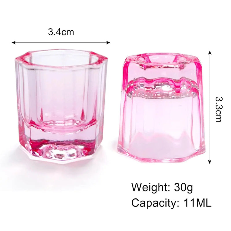 Nail Tool Crystal Cup Small Octagonal Crystal Cup Lidless Making Crystal Nail Liquid Cup Mixing Cup Set