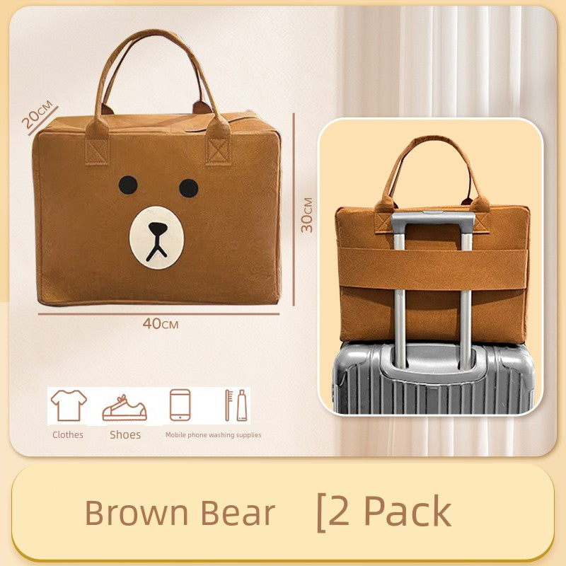 Cartoon Bag Travel Bag Storage Hand Bag Large Capacity Kids Luggage Bag Trolley Case Luggage Bag Felt Bag Lightweight